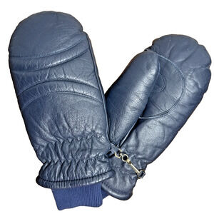 Vintage Aris Leather Mittens Down Filled Men's S Excellent Condition Retro Ski